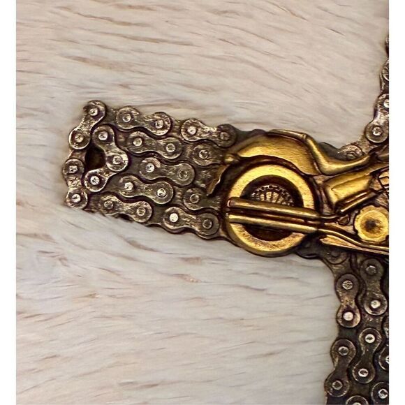 NWOT Montana West 18” Western Rustic Motorcycle Biker Chain 3-D Wall Cross - Picture 4 of 8